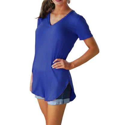 Xiomara | V-neck short sleeve loose T-shirt