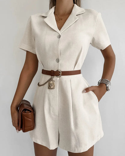 Zahra | V Neck Cotton Linen Bodysuits