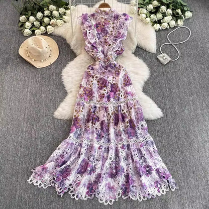 Sophia l Luxury Flower Embroidery Maxi Dress - TrendHavenCo