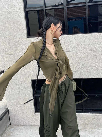 Alicia| Long Flare Sleeve Blouse