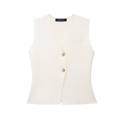 Alani | Knit Top Cropped Sleeveless Vests