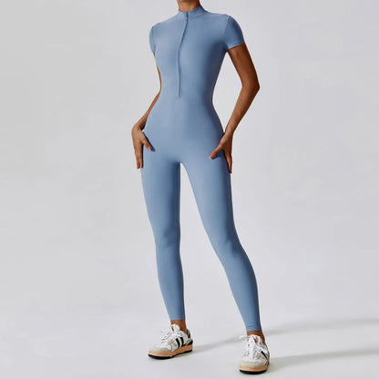 Alisson | Gym Short Sleeve Jump Suit