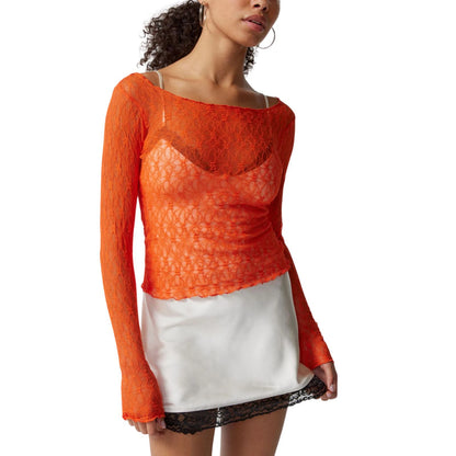 Elyna | Lace Pullover Retro Long Sleeve - TrendHavenCo