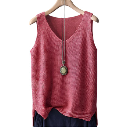Elora | Sleeveless Knitted Blouse Shirt