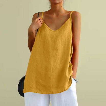 Astrid | Cotton Linen Camisole Vest