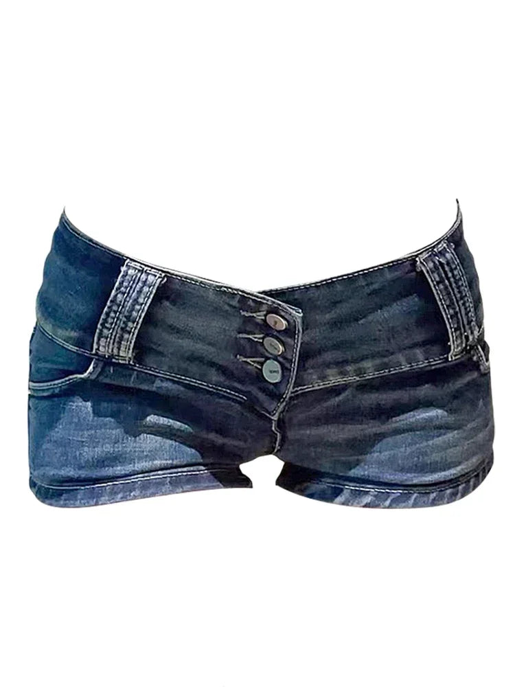 Summer Women Y2k Streetwear Gyaru Harajuku Fashion Grunge Vintage Coquette Low Rise 2000s Jean Shorts Denim Hot Pants Japanese - TrendHavenCo