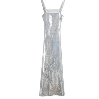 Blair | Suspender Backless Glitter Long Dress