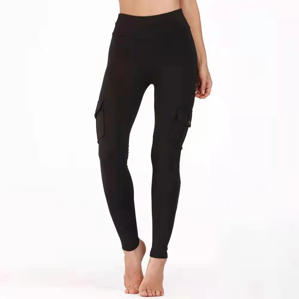 Pockets Gym Leggings Women High Waist Fashion Fitness Pants Skinny Stretch Outdoors Comfortable Sport Leggings - TrendHavenCo