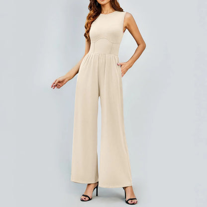 Nalani | Sleeveless Tank Top Wide Leg Pants Romper