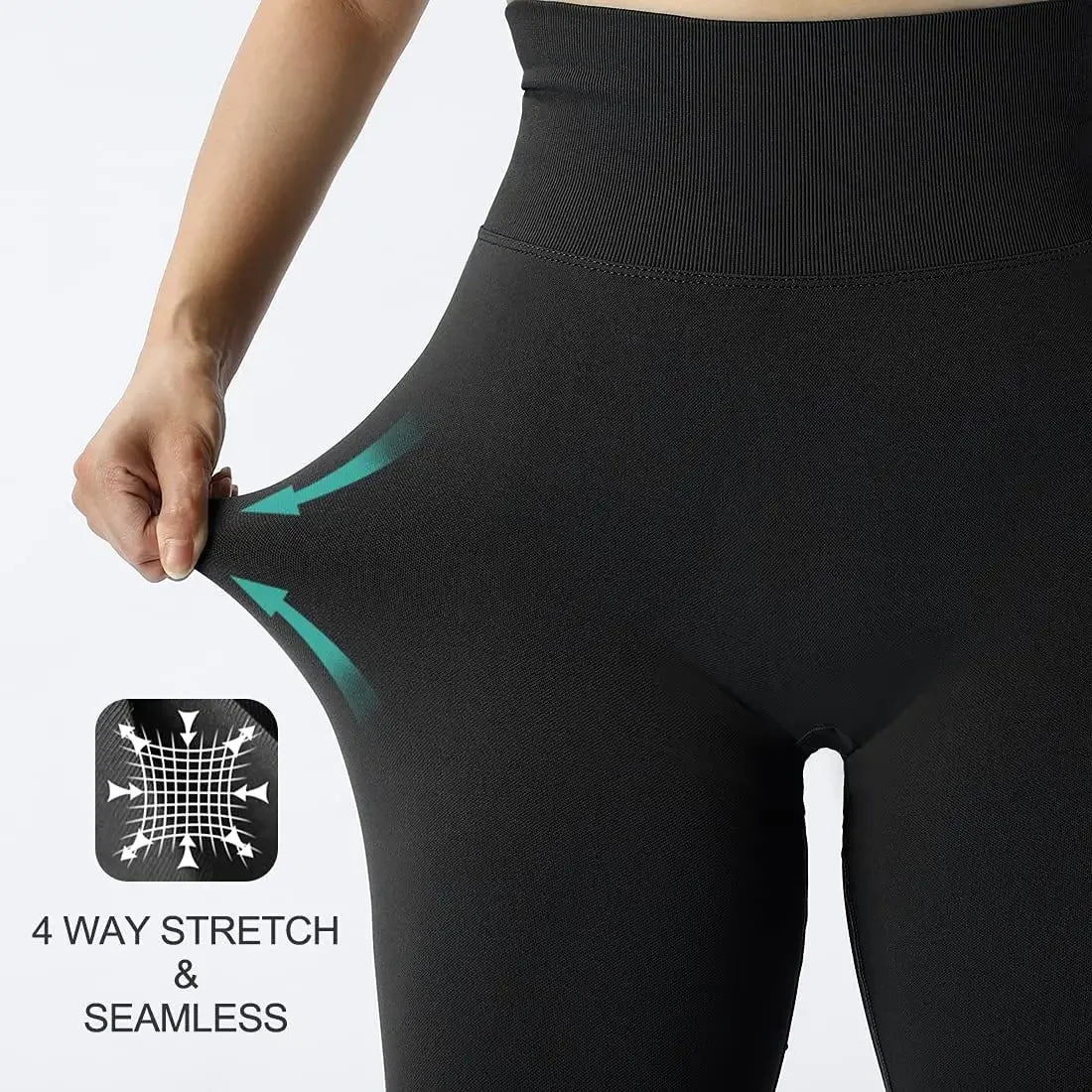 Seamless Knitted Leggings Fitness GYM Pants Women's High Waist Leggings Hips Tight Peach Buttocks High Waist Nude Yoga Pants - TrendHavenCo