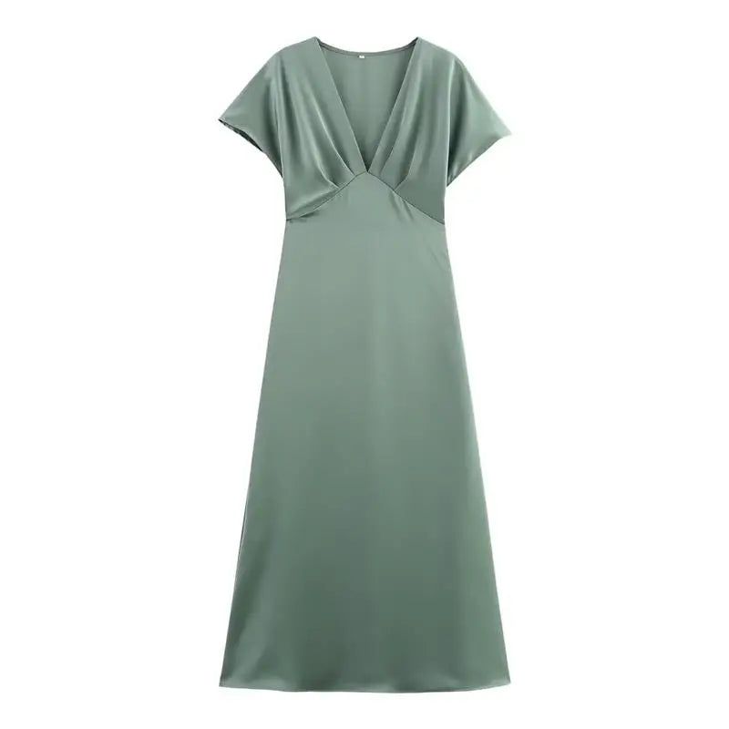 Meadow | Slim V-neck Street Long Dress