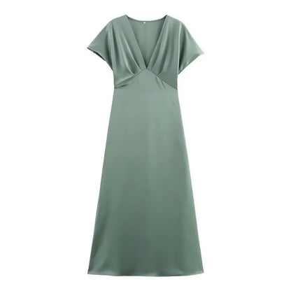 Meadow | Slim V-neck Street Long Dress
