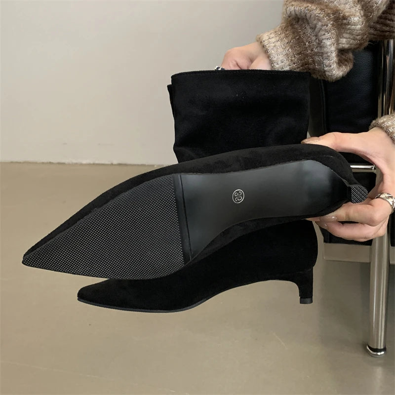 Evelyn | Pointed Toe Ankle Boots - TrendHavenCo