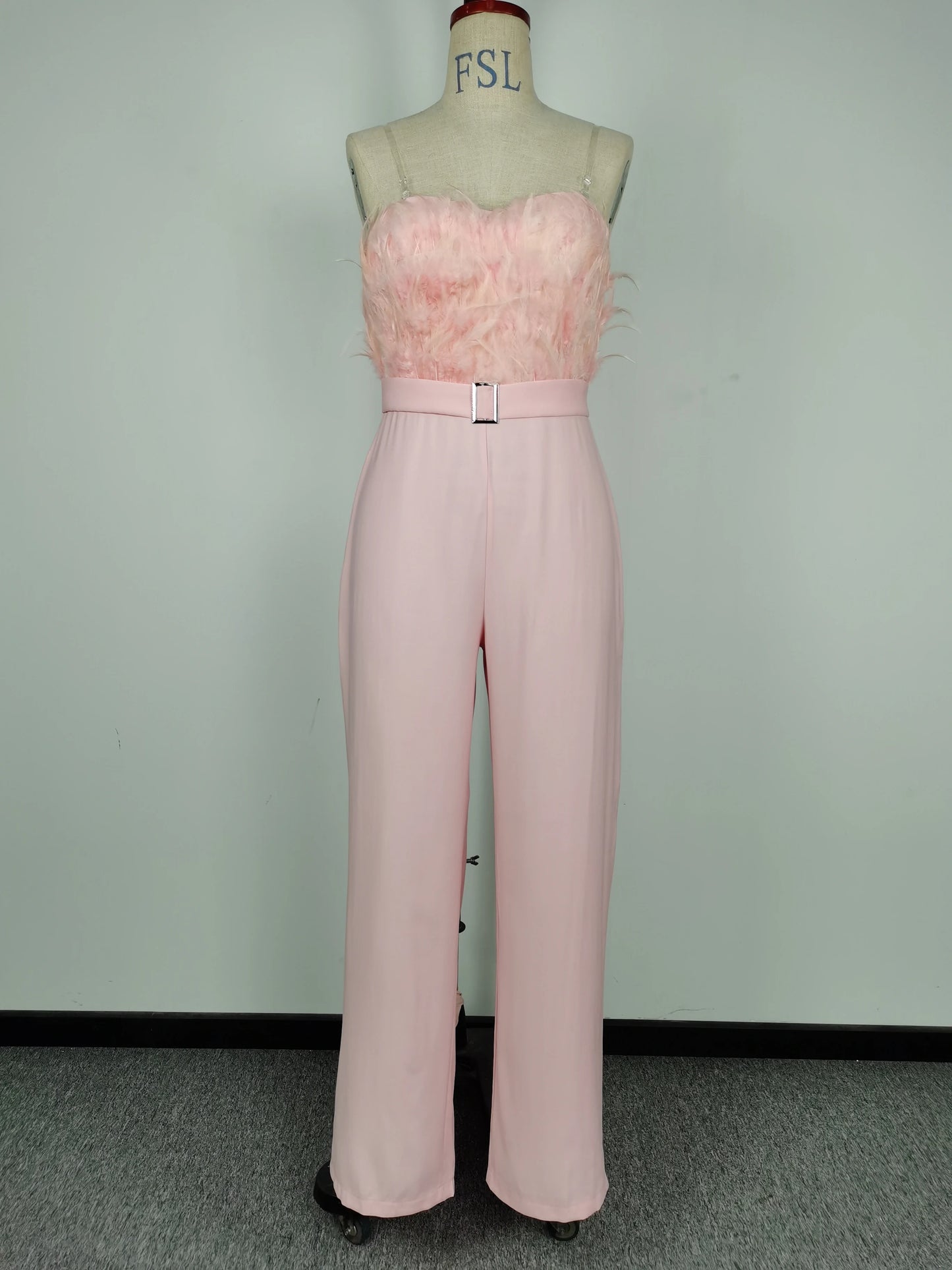 April | Long Jumpsuit Strapless Slash Neck
