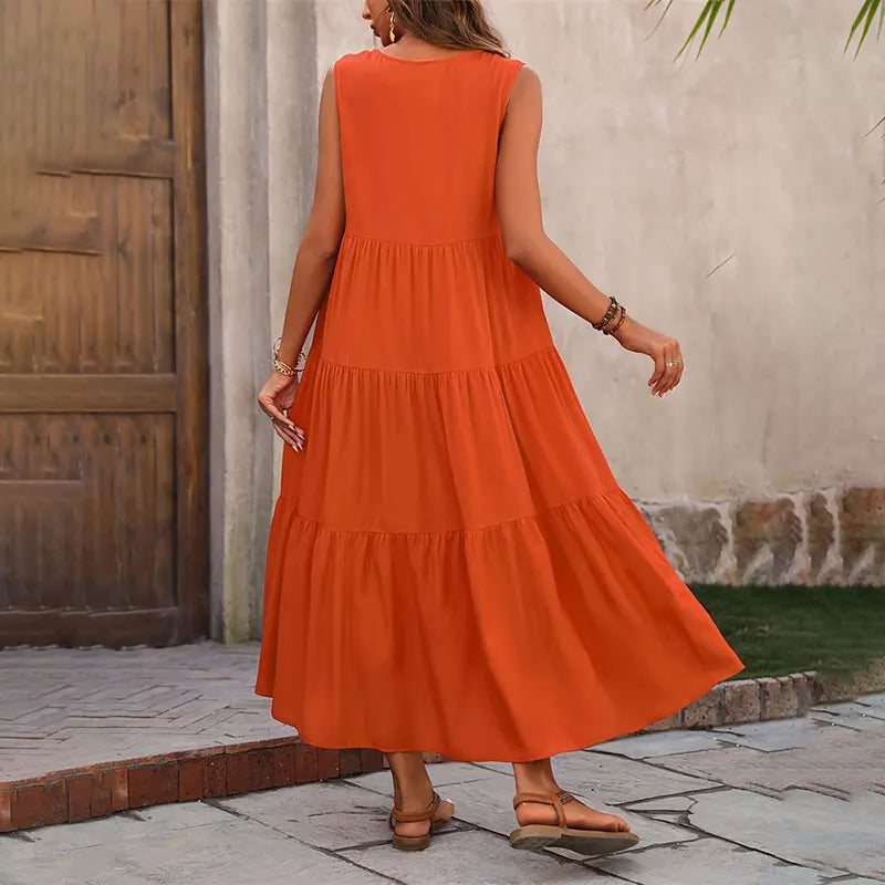 Milani | Beach Long V-neck Loose Dress