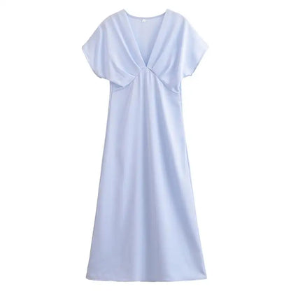 Meadow | Slim V-neck Street Long Dress