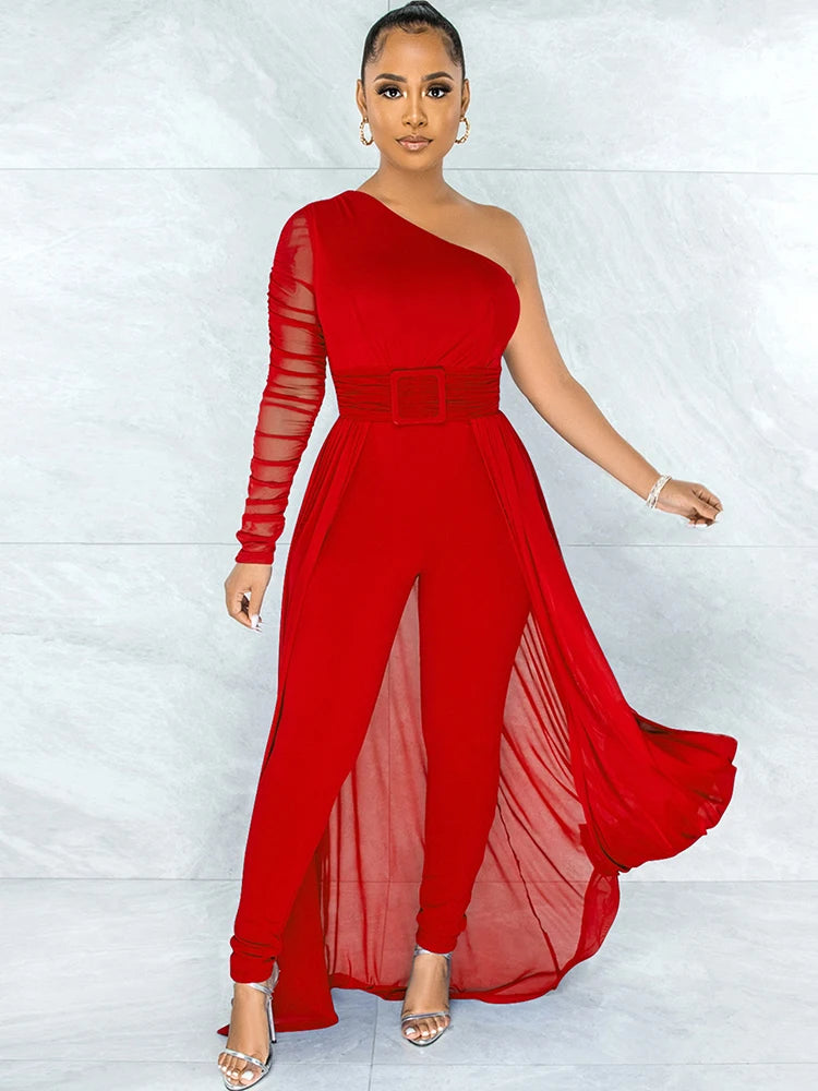 Aylani | Single Shoulder Sleeve Jumpsuit