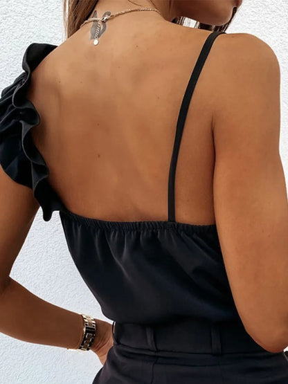 Sheena | Summer Sexy V Neck Ruffle Blouse - TrendHavenCo