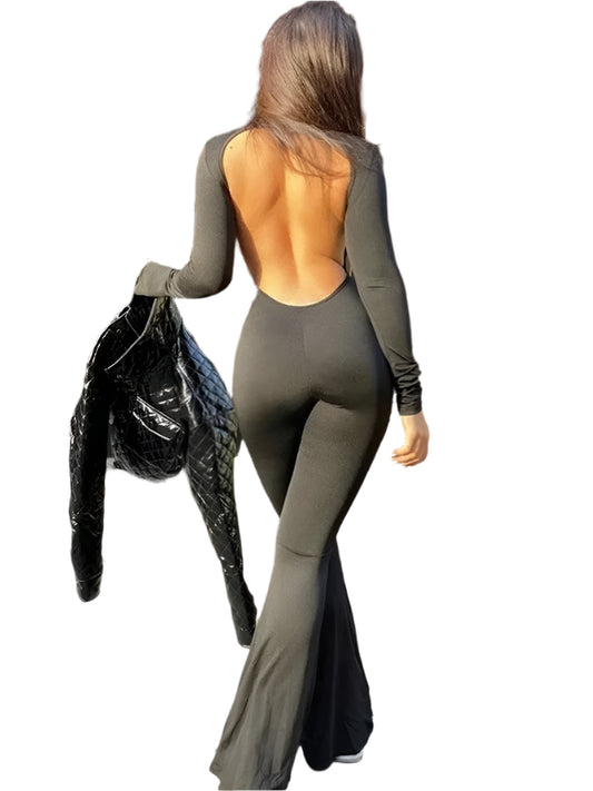 Maren | Sexy Backless Long Sleeve Bodycon Rompers