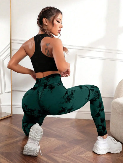 New Tie Dye Yoga Pants Sport Leggings Women Seamless High Waist Push Up Woman Tights Fitness Workout Leggins Gym Clothing - TrendHavenCo