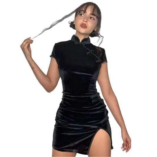 Sabrina | Short Sleeve Button Sexy Dress
