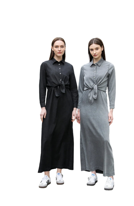 Mckenzie | Lightweight Denim Wrap Blouse & Slip Dress