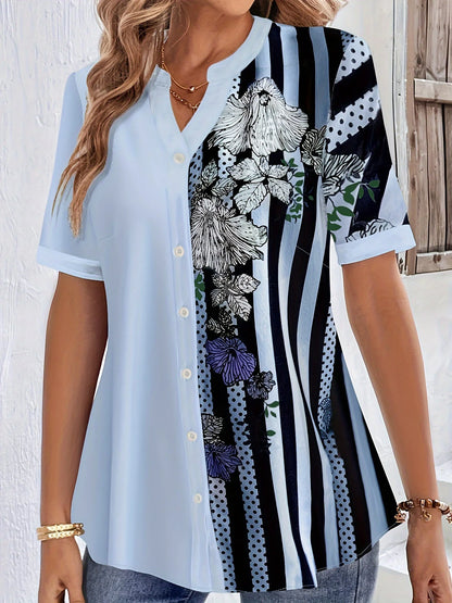 Matilda | Plus Size Striped Print Blouse