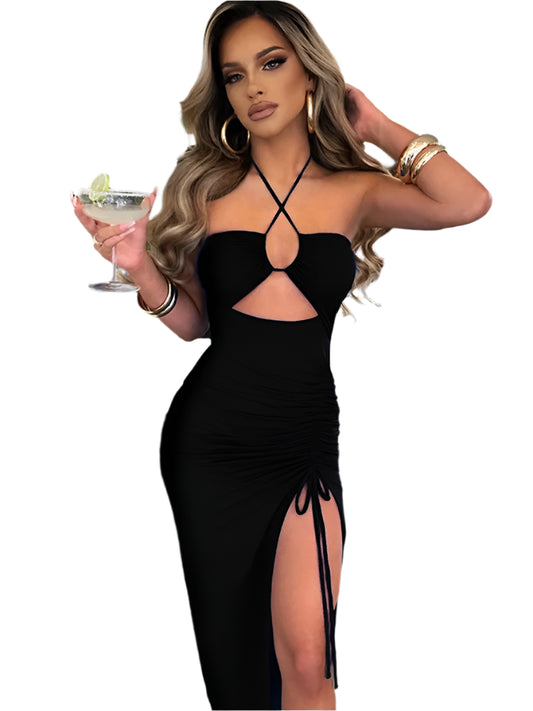 Wren | Sleeveless Sexy Midi Backless Dress