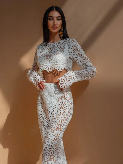 Aia | Sexy See Though Crop Tops Long Skirts