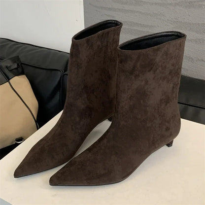 Isabelle | Pointed Toe Ankle Boots - TrendHavenCo