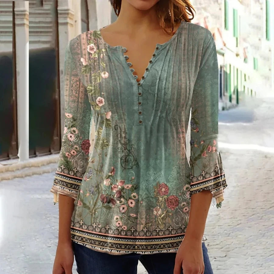 Demi | Elegant Loose Casual Blouse - TrendHavenCo