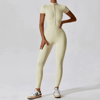 Alisson | Gym Short Sleeve Jump Suit