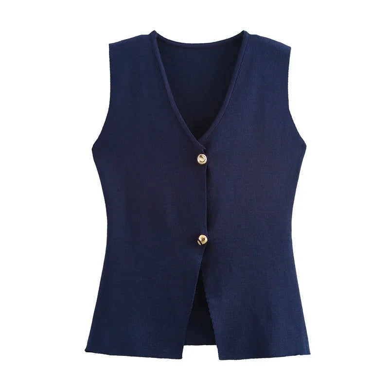 Alani | Knit Top Cropped Sleeveless Vests