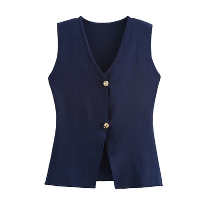 Alani | Knit Top Cropped Sleeveless Vests