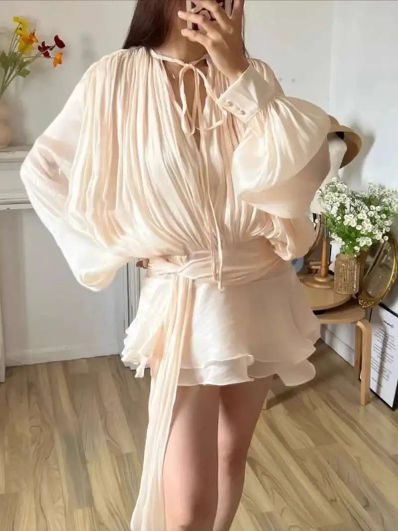 Mckenna | Solid Blouse Mini Dress