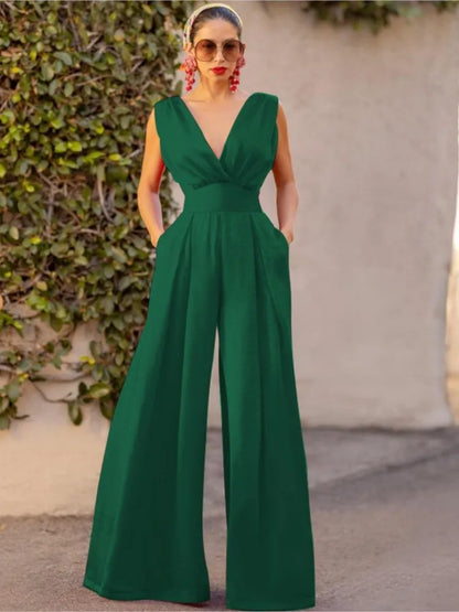 Mylah | Sleeveless Sexy Deep V-neck Jumpsuits