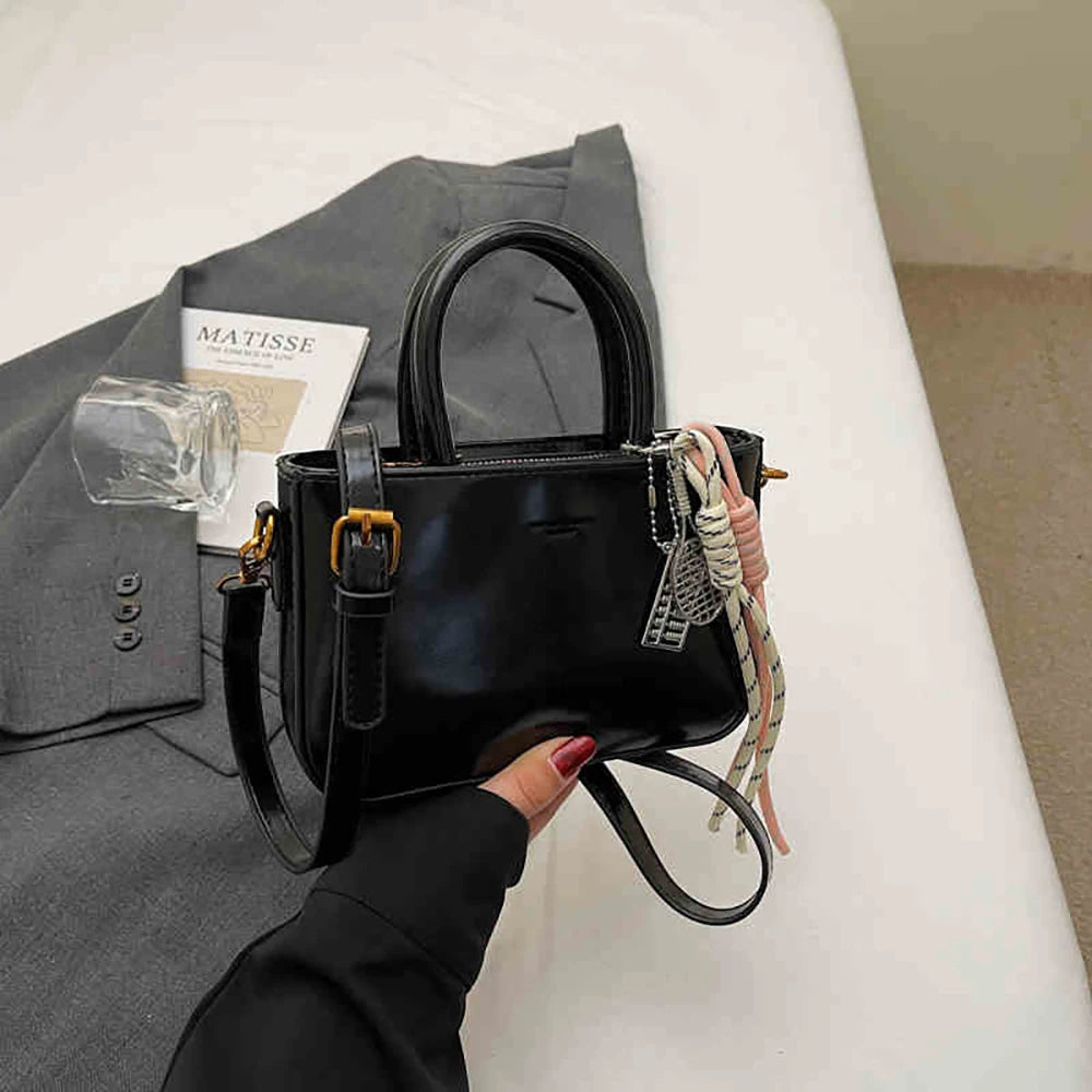 Audrey | Top-handle Single Shoulder Bags with Pendant - TrendHavenCo