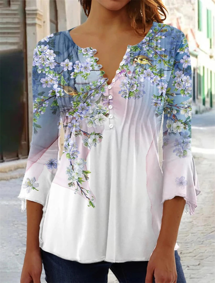 Demi | Elegant Loose Casual Blouse - TrendHavenCo