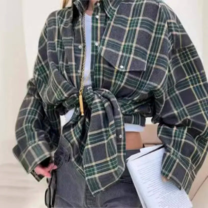 Emely | Long Sleeve Shirt Oversized Plaid Shirt