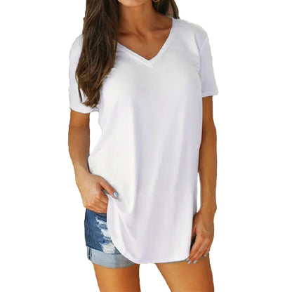 Xiomara | V-neck short sleeve loose T-shirt