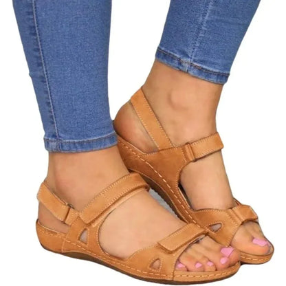 Emmy | Open Toe Comfy Orthopedic Low Heels