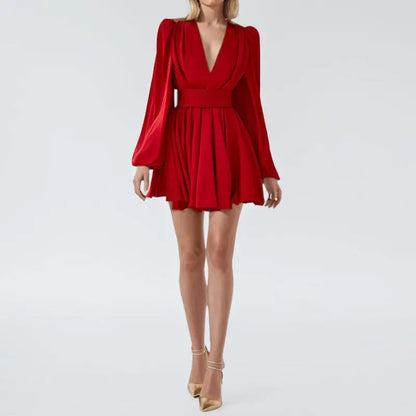Diana | V-neck Sexy Short Skirts Dress