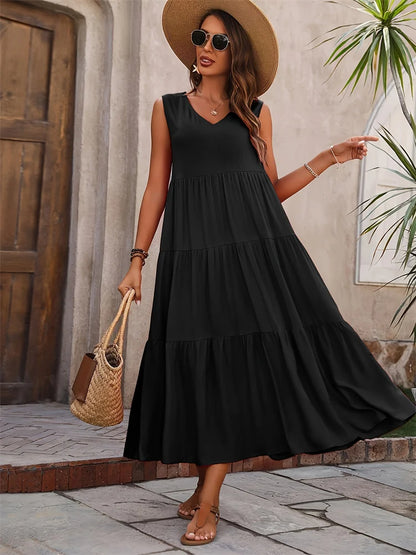 Milani | Beach Long V-neck Loose Dress