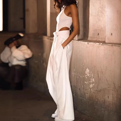 Ariya | O Neck Sleeveless Hollow Out Jumpsuit