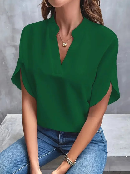 Maria | Casual Loose Solid Shirt Blouse - TrendHavenCo