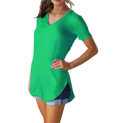 Xiomara | V-neck short sleeve loose T-shirt