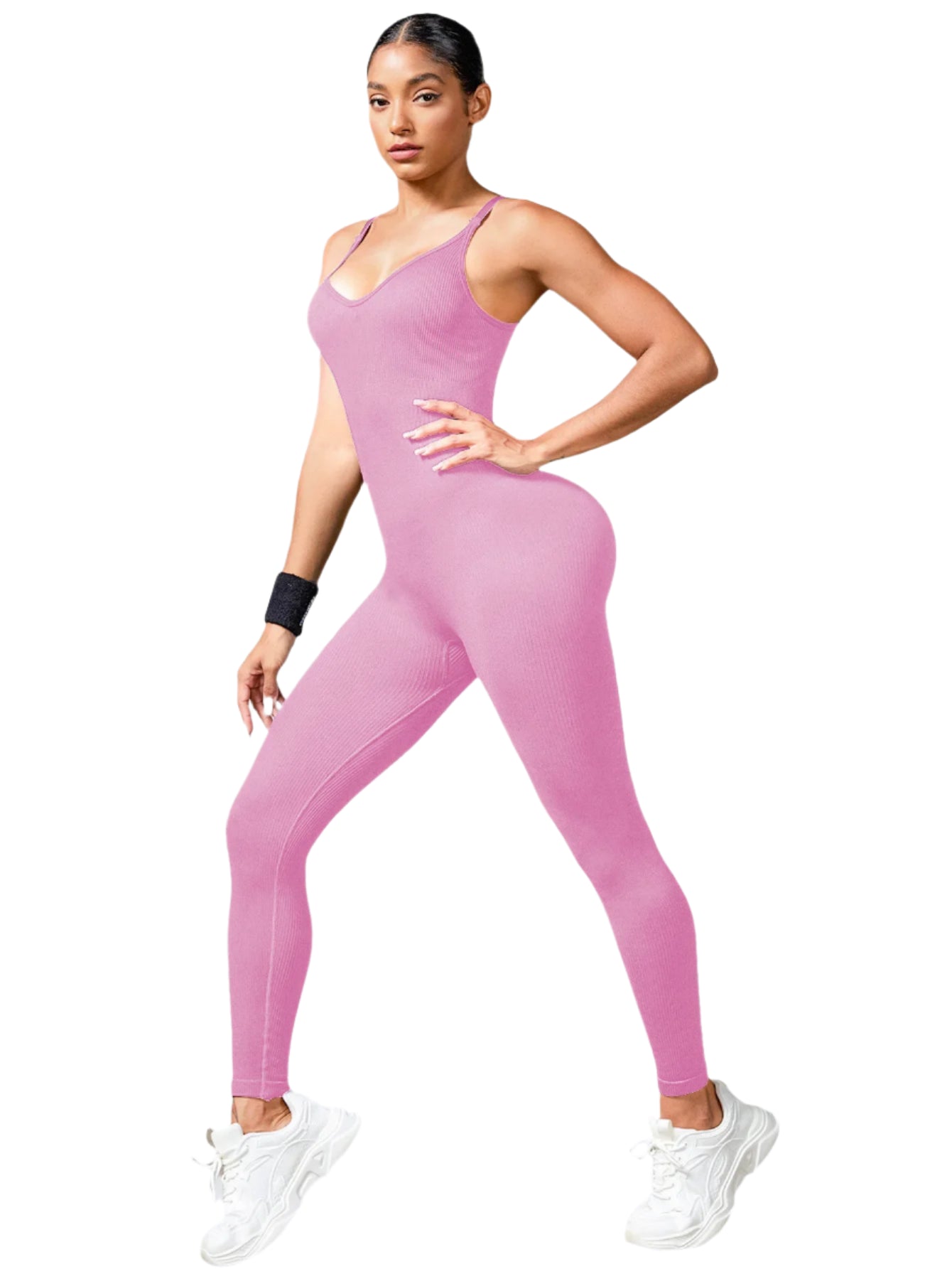 Oaklyn | Ladies Ribbed Sleeveless Jumpsuit