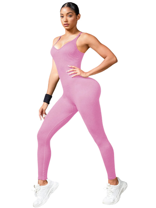 Oaklyn | Ladies Ribbed Sleeveless Jumpsuit