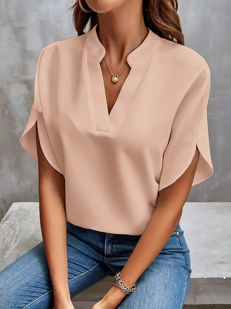 Maria | Casual Loose Solid Shirt Blouse - TrendHavenCo