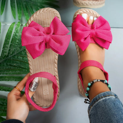 Demi | Lightweight Sandals Bow Tie Flat Shoes